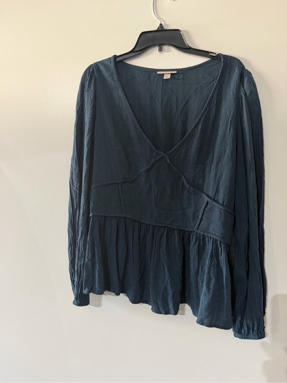 Knox Rose Teal V-Neck Peplum Blouse